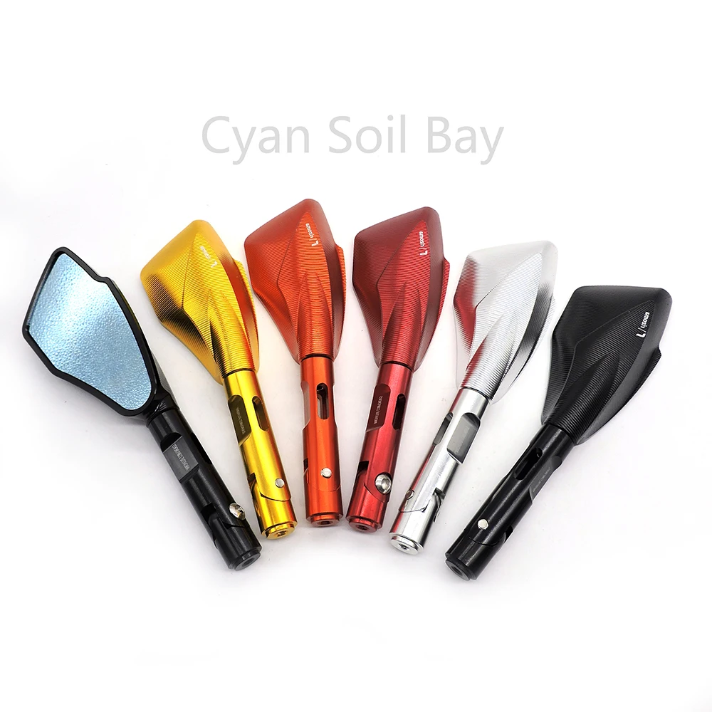 

6 colors Motorcycle Mirror Scooter E-Bike Rearview Mirrors Electrombile CNC Aluminum Motorcycle Rearview Mirrors Rear View Side