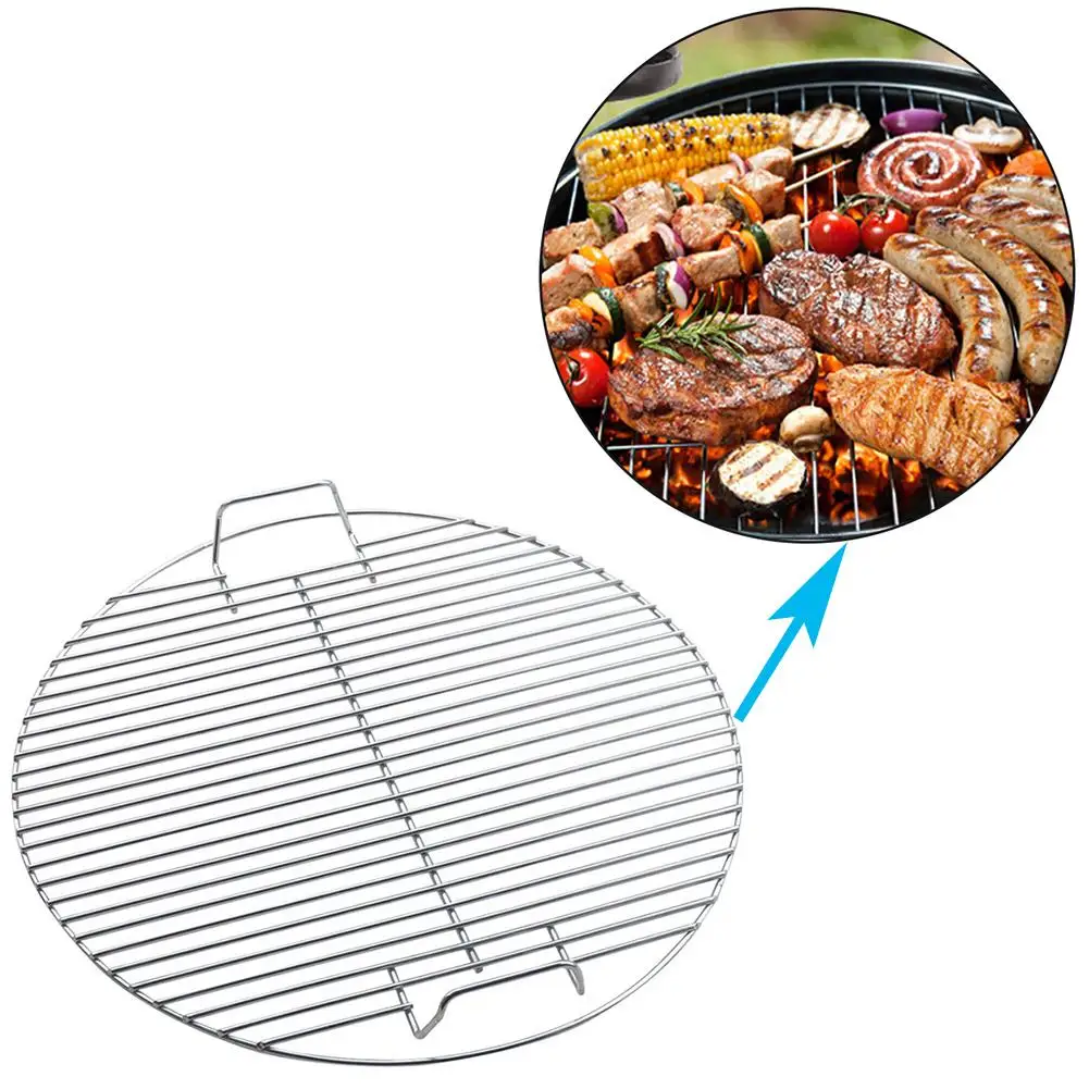 Round Non-stick Heat Resistance Stainless Steel Outdoor Barbecue BBQ Grill Rack Bright Smooth Surface