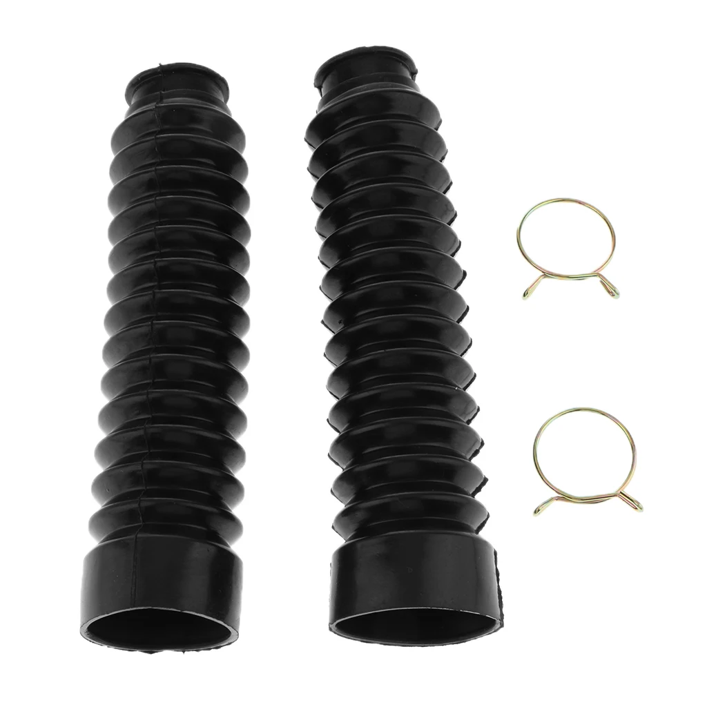 2pcs Black Motorcycle Front Fork Dust Cover Shock Absorber Boot For 