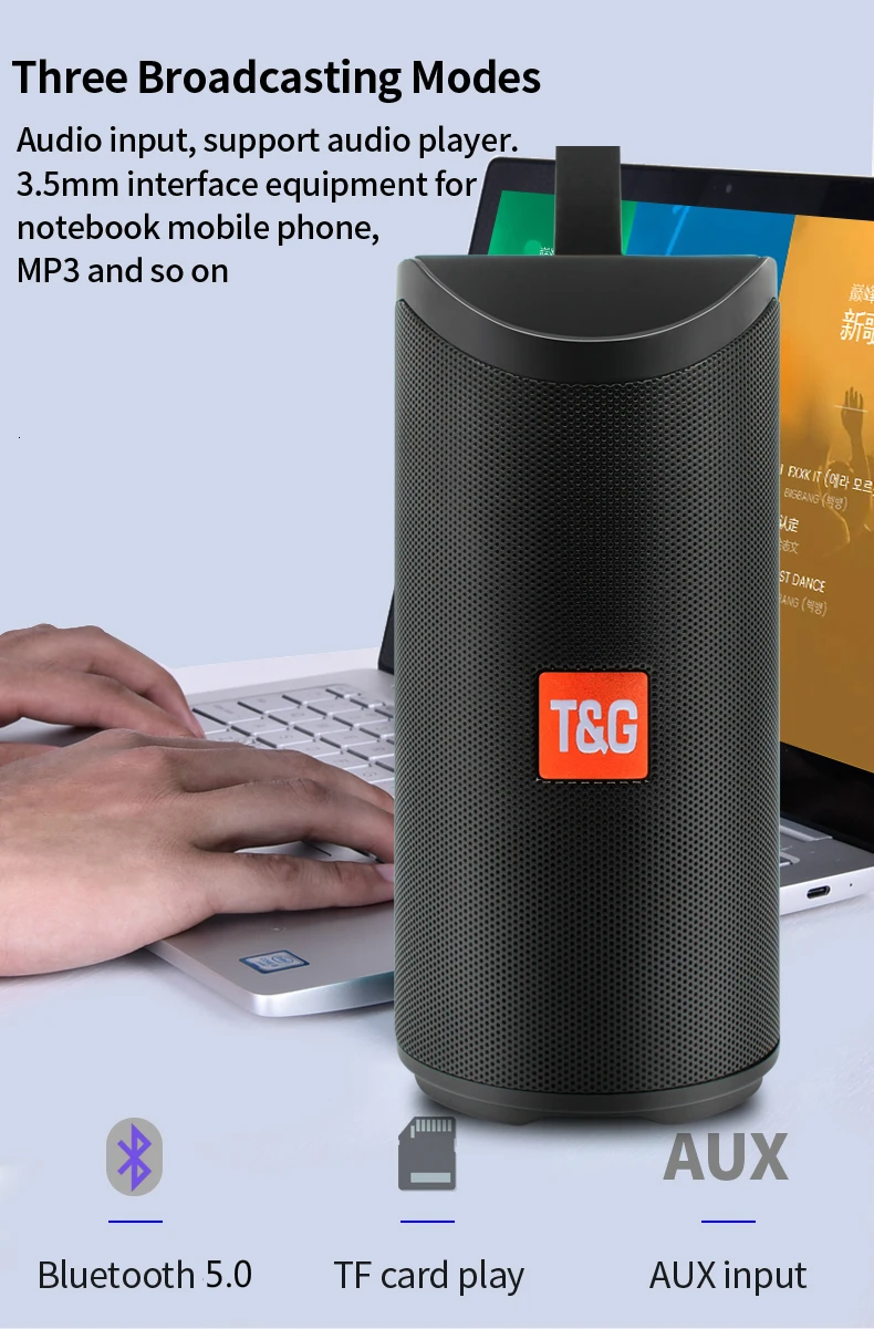 TG169 Bluetooth динамик портативный Открытый громкий динамик Беспроводная колонка 3D стерео музыка объемный с FM водонепроницаемый светодиодный светильник-вспышка