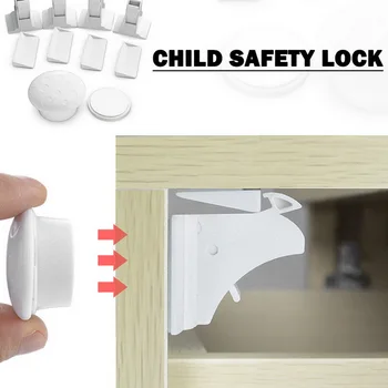 

Magnetic Child Lock Baby Safety Cabinet Drawer Door Lock Children Protection Invisible Lock Kids Security 4/8/12 Locks 1/2/3 Key