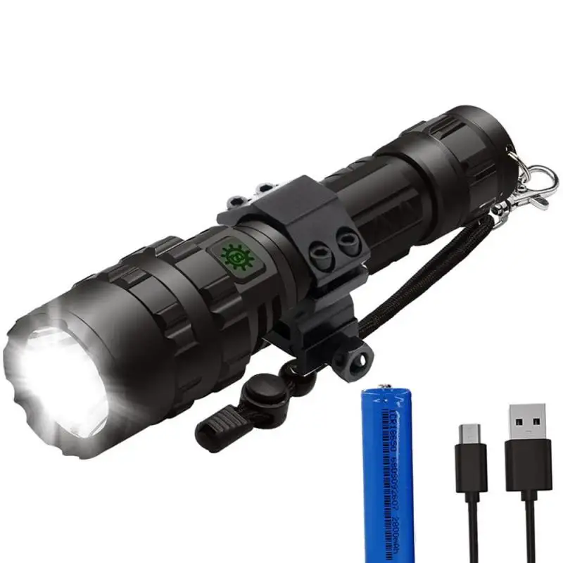 

Powerful Led flashlight USB Rechargeable Mini LED Flashlight 5 switch Modes waterproof torch use 18650 battery for camping