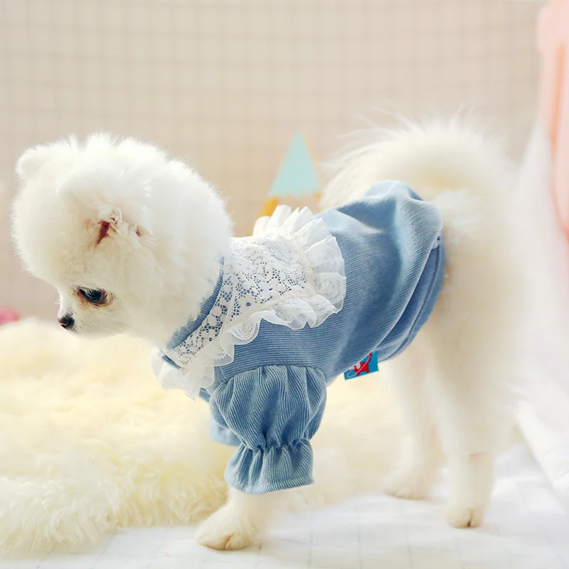 Одежда для собак весна лето наряды с пышными рукавами домашних животных теплая