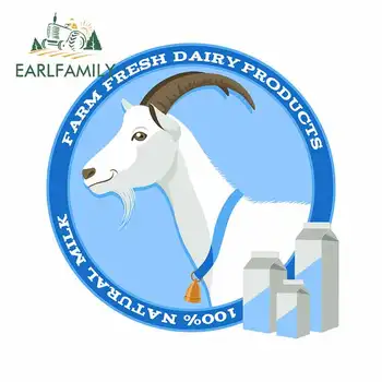 

EARLFAMILY 13cm x 12.7cm for Goat and Milk Blue Image Car Stickers and Decals Waterproof Car Accessories Laptop Decoration