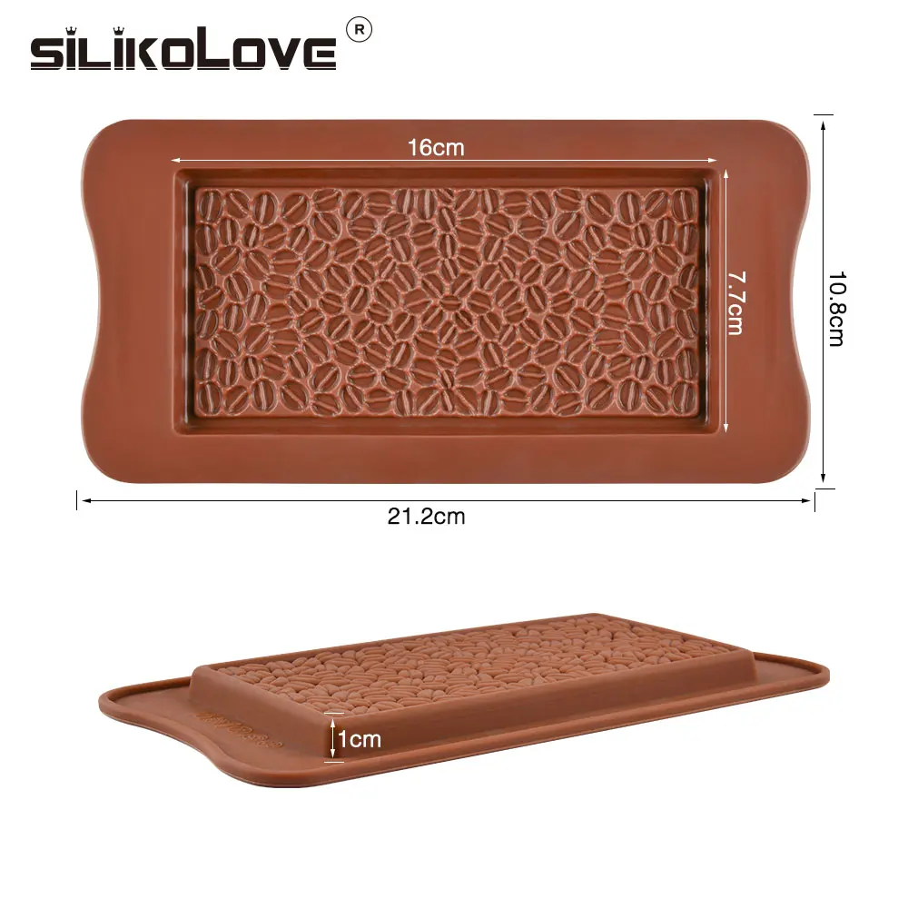 SILIKOLOVE Coffee Beans Chocolate Silicone Mold Candy Cake Mould Biscuits Cookies DIY Baking Tools Soap Molds Cake Decorating