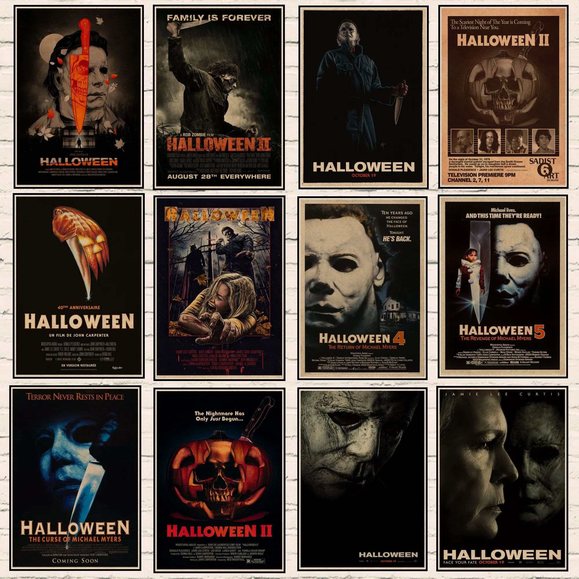 Classic Horror Movie Halloween Michael Myers Collage Poster Prints