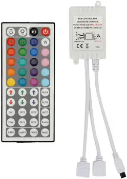 

2-Port 44 Keys Wireless IR Remote Controller with Receiver for RGB 3528 5050 LED Light Strip - Dual Outputs