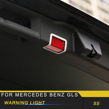

For Mercedes Benz GLS X166 2016-2019 Car Trunk Rear Warning Light Panel Cover Trim Frame Sticker Exterior Accessories
