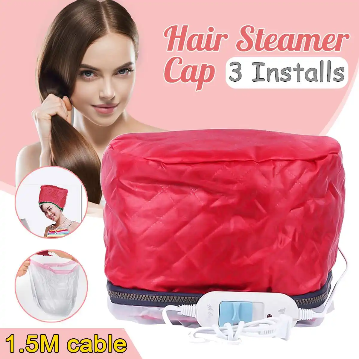 Электрическая шапка для волос с двойным нагревом, салонный парогенератор для спа, термическое лечение волос, питательная маска для волос, масляная Крышка для выпечки, фены для волос
