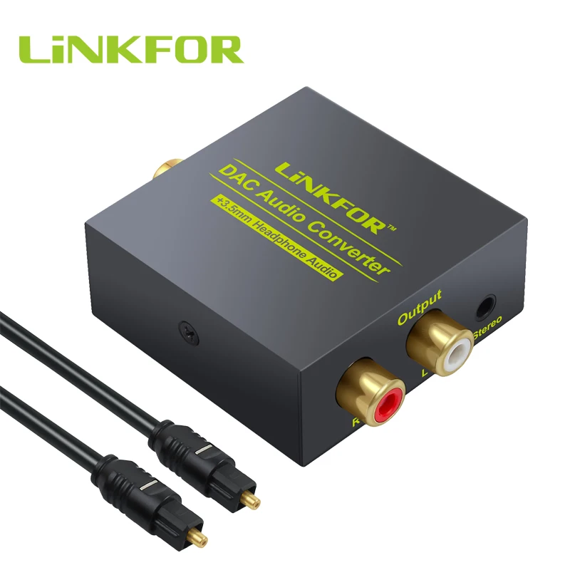 Аудио конвертер LiNKFOR DAC оптический коаксиальный в аналоговый RCA разъем 3 5 мм