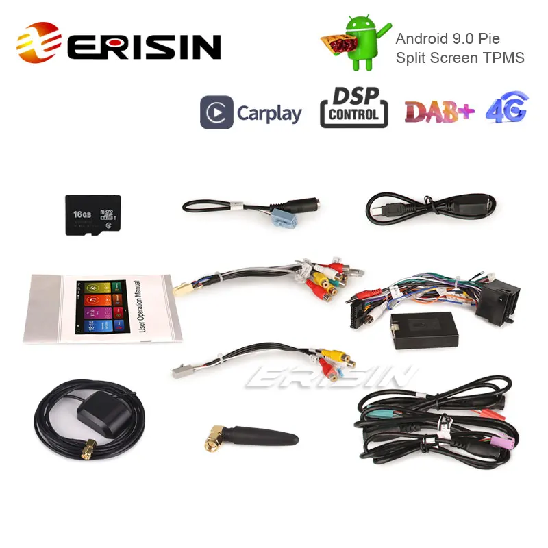 Erisin ES3071F " Android 9,0 DAB+ стерео gps Wifi 4G OBD DSP TPMS CarPlay для FIAT BRAVO