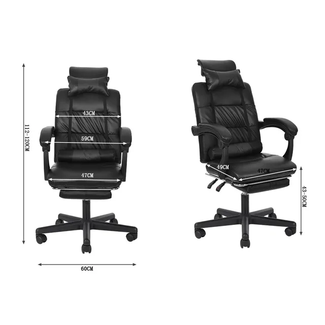 Gaming Chair With Footrest Adjustable Backrest Reclining Leather Office Chair Comfortable Swivel Ergonomic Chair Furniture 6