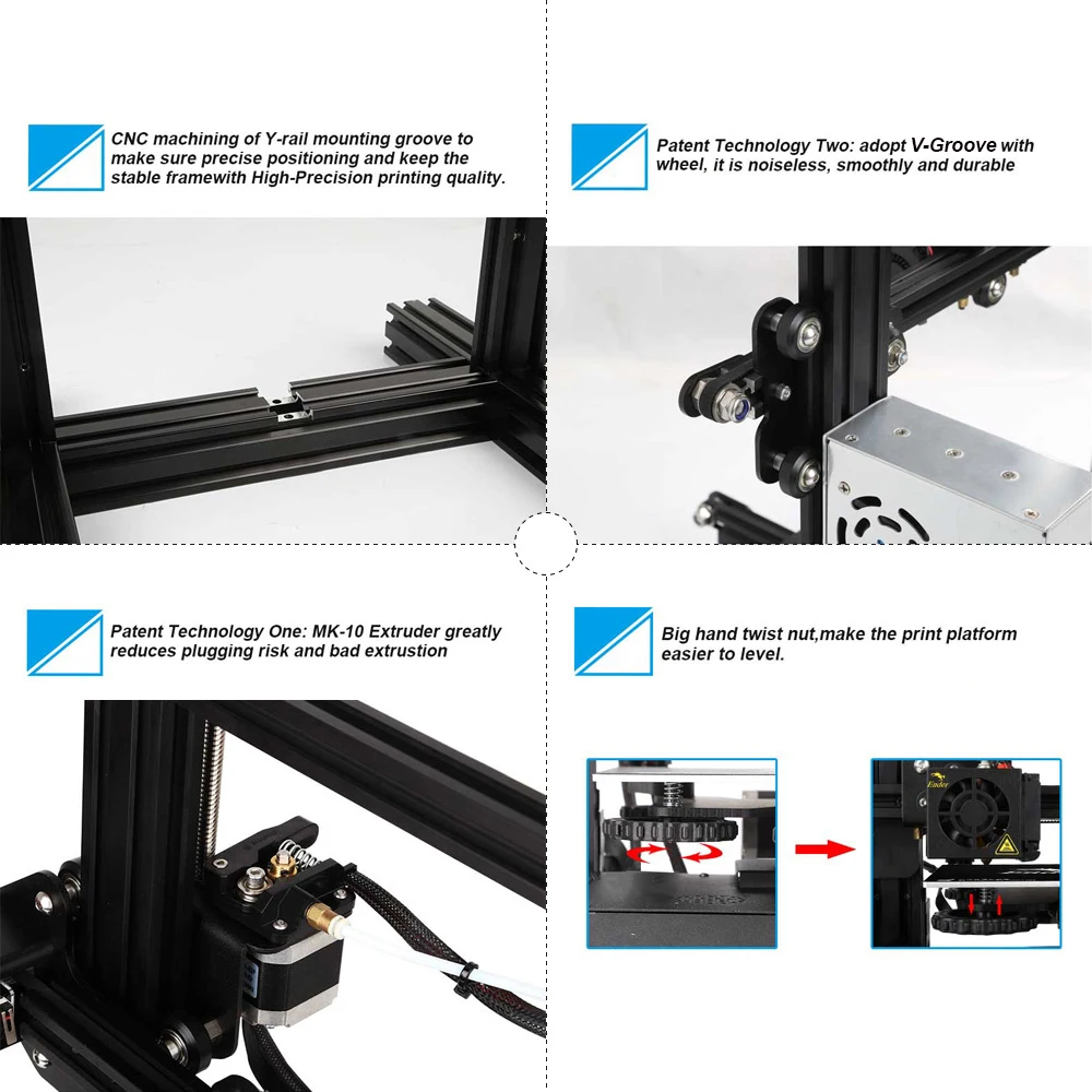 Creality 3D Ender-3 3d принтер DIY комплект самостоятельной сборки Prusa I3 3d принтер с обновлением резюме печати мощность стекло вариант