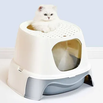 

Large Sandbox Cat Litter Tray Closed Potty Big Anti-spatter Fully Enclosed Drawer Pets Toilet Prevent Urine Leakage Cat Supplies