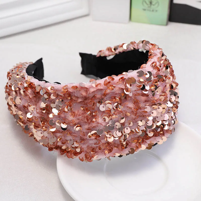 C592 pink Винтажные рыбья чешуя Блестки для волос лента для женщин обруч для волос для девочек аксессуары для волос diademas para el pelo mujer аксессуары - Цвет: C592 pink