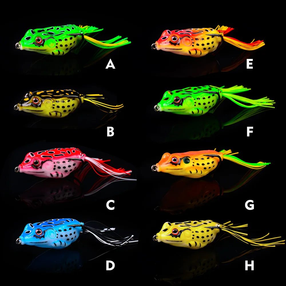 8pcs 13g Frog Lure Soft Tube Bait Plastic Fishing Lure with Fishing Hooks  Topwater Ray Frog Artificial 3D Eyes - AliExpress