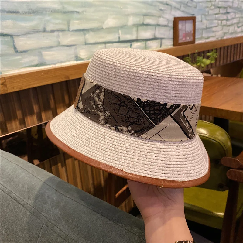 Chapeau De Soleil En Paille Avec Résille Noir/beige - Taille 57 - Neuf Sans étiquette