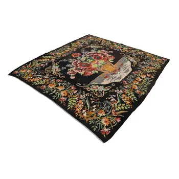 

248x265 Cm Black Handmade Vintage Moldovan Rugs Rug-8x9 Ft
