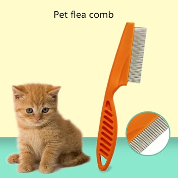 

Pet supplies stainless steel pet comb flea comb pet cat and dog comb,Q365