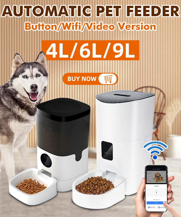 9L/6L/4L Pet Automatic Feeder Smart Cat Dog Food Dispenser Remote Control Voice Recorder APP Timer Rechargable WiFi Version | Дом и сад