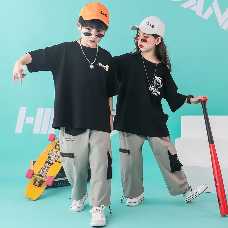 Children Hip Hop T Shirt Pant Dance Costumes for Girls Boys Jazz Ballroom Dancing Clothes Competition Stage Outfits LJ | Тематическая