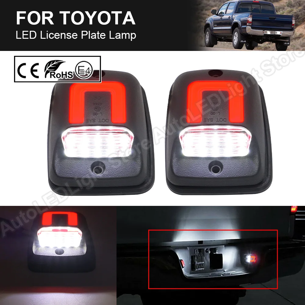 

2X LED License Plate Light Number Plate Lamp Red+White light For Toyota Tacoma 1995 1996 1997 1998 1999 2000 2001 2002 2003 2004