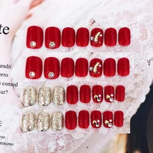 Поддельные ногти наклейки Женская Невеста Маникюр Свадьба разборка свадебные фотографии носимых беременных женщин Маникюр патчи для ногтей