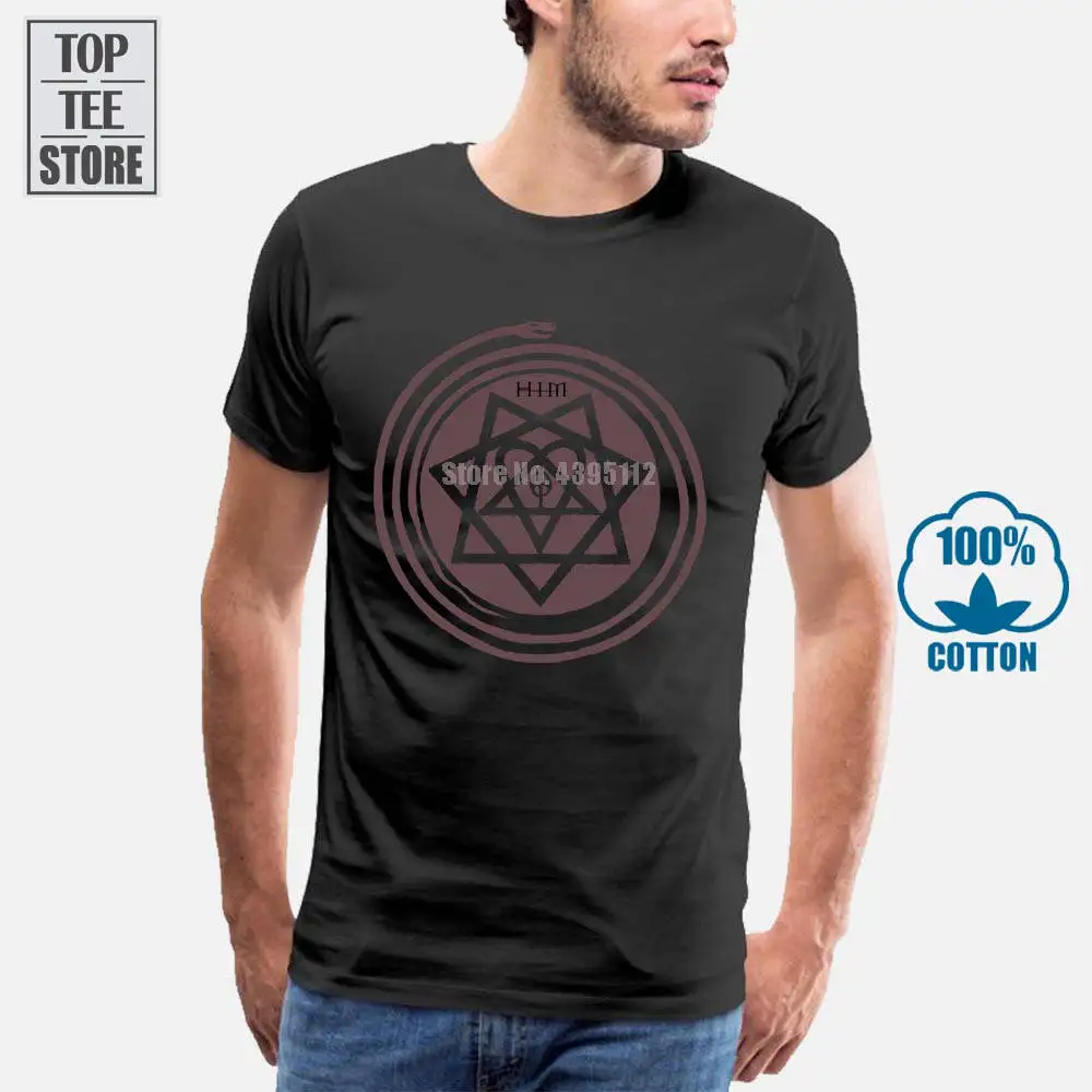 Women S Tee Him H I M Purple Symbol Girls Juniors Black T Shirt New 