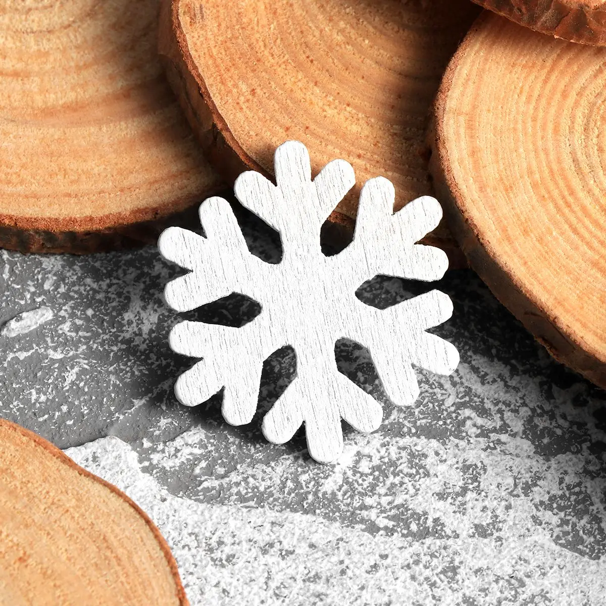 100 шт Деревянные снежинки Рождественские украшения орнамент для DIY