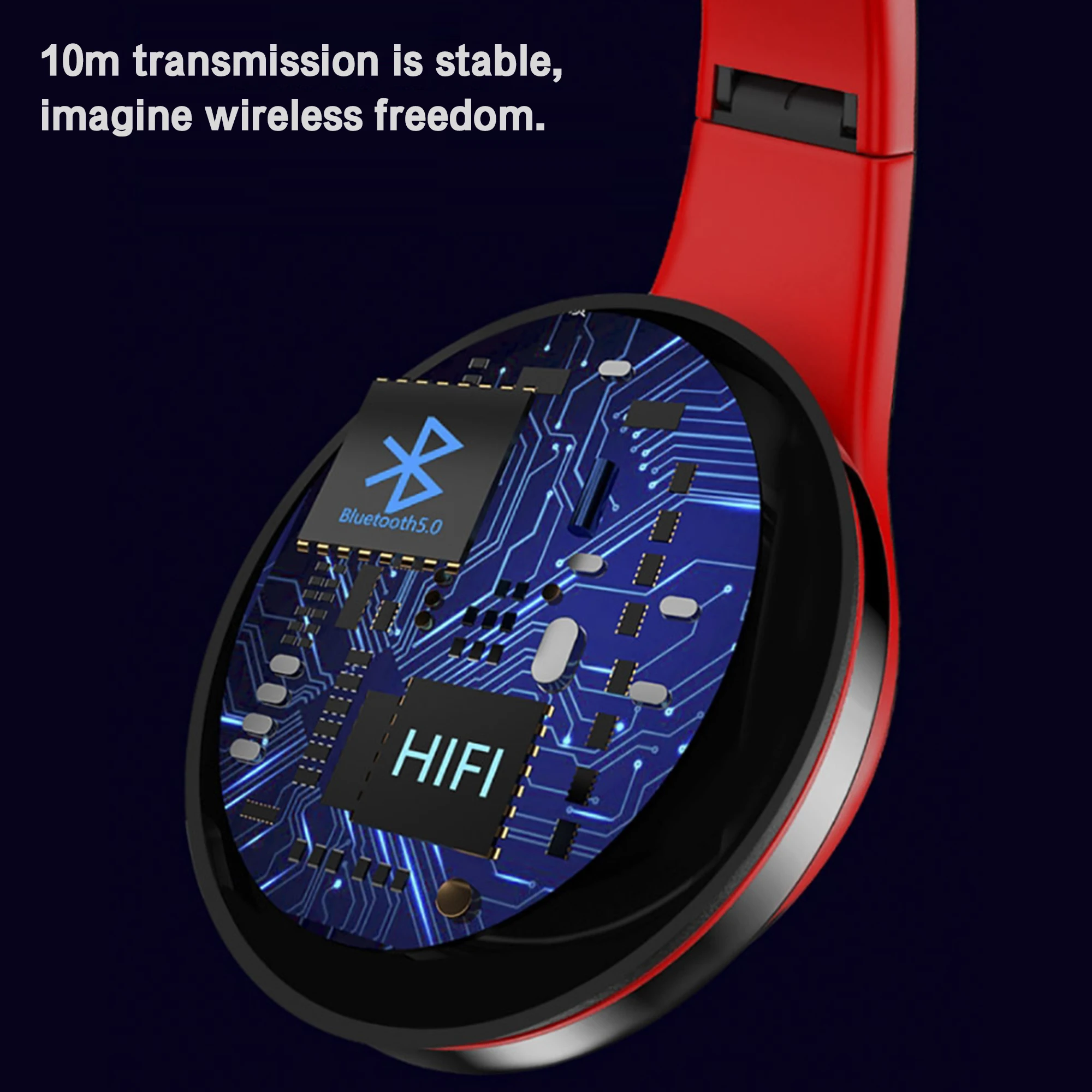 NEW B39 Wireless Bluetooth Headsets Portable Folding Headphones Support TF Card Built in FM Mp3 Player With LED Colorful Lights