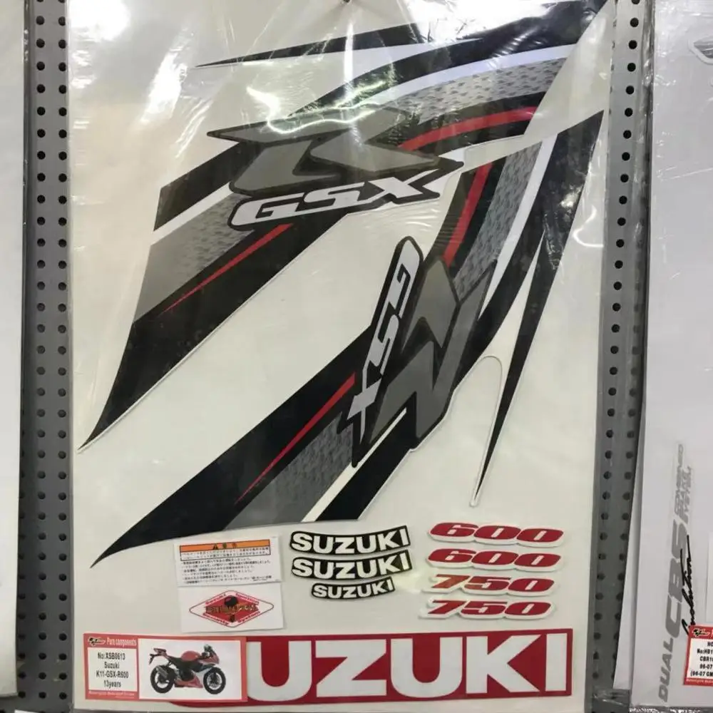 Для Suzuki GSXR600 GSXR750 K11 2011 2012 2013 3M весь наклейка на обтекатель наклейка GSXR 600 750 11 12 13 автомобиля Стикеры - Цвет: Белый