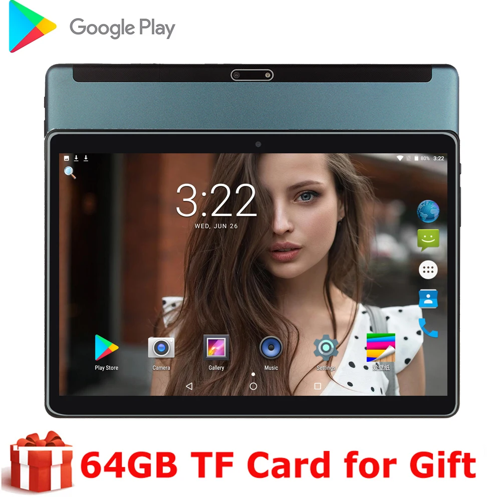 Original 10 inch Tablet Pc Quad Core Dual Camera 5.0MP WiFi GPS 3G SIM Phone 2.5D tempered screen Gifts | Компьютеры и офис
