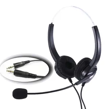

VH530 portable universal dual 3.5mm wired earphone headset with microphone for laptop mobile phone Attendant headset