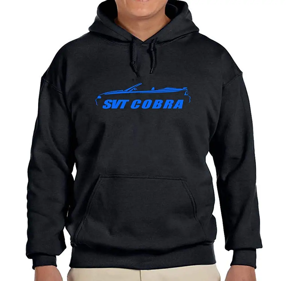 1994-98 Ford SVT Cobra Mustang Convertible Classic Blue Color Outline Design Hoodie Sweatshirt |