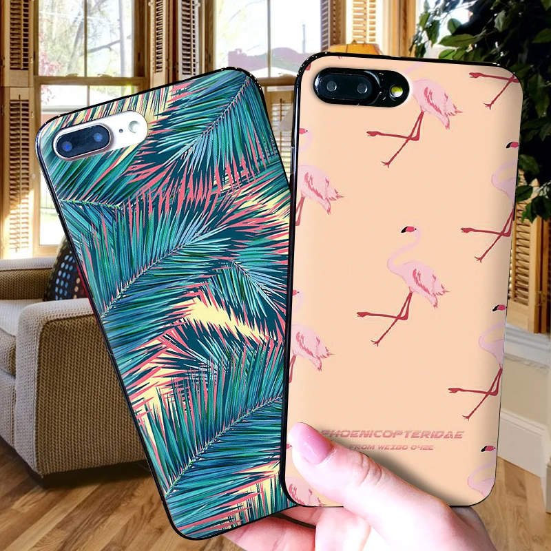 Чехлы для iPhone XR XS Max X 6 6S 7 8 Plus фламинго на пляже мягкая IMD задняя крышка телефона