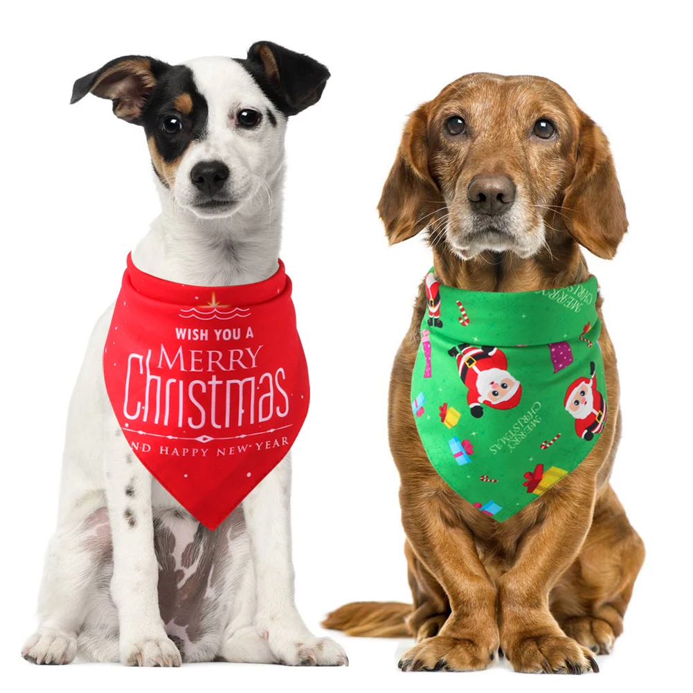 

Pet Neckerchief Scarf Waterproof Christmas Cat dog bandana Bibs Scarf Collar Pet saliva towel cotton triangle towel