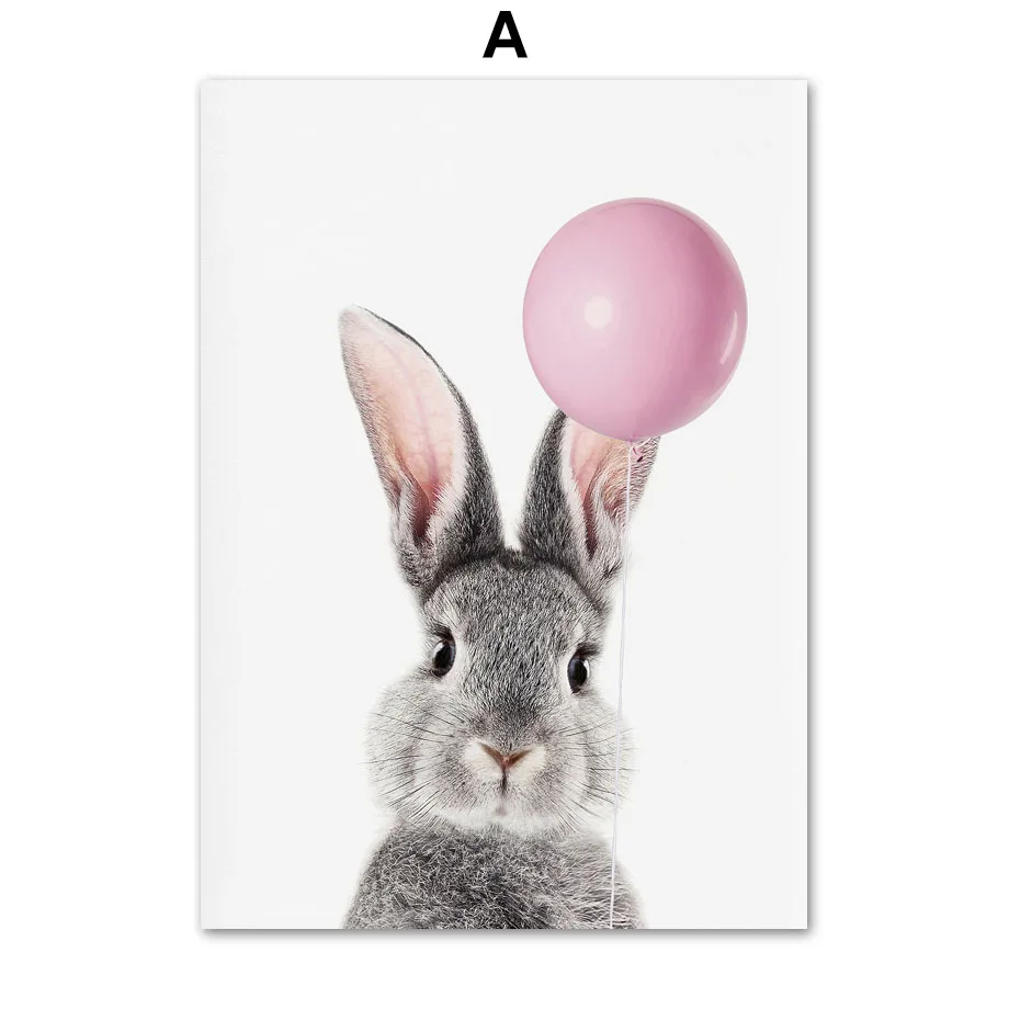 Nordic-Posters-And-Prints-Balloon-Panda-Bear-Rabbit-Koala-Wall-Art-Canvas-Painting-Animal-Wall-Pictures (2)