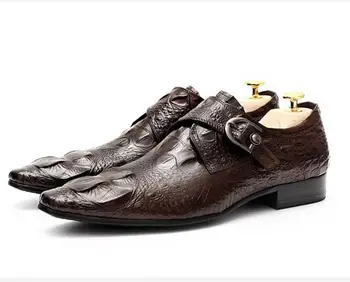 

New Classic Hasp Men Dress Shoes Genuine Leather Wedding Shoes Slip-On Men's Oxford Business Formal Shoes US Size 12 da9