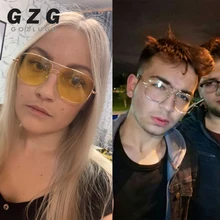 Винтажные очки с золотой металлической оправой, мужские и женские солнцезащитные очки, ретро очки с квадратными оптическими линзами, очки для девушек с прозрачными линзами