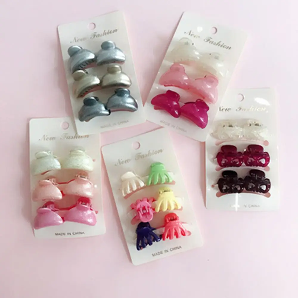 

6Pcs/Set Fashion Simple Acrylic Hair Clips for Baby Girls Translucent Small Claw Hairpin Candy Color Hair Crab Claws Hot Sale