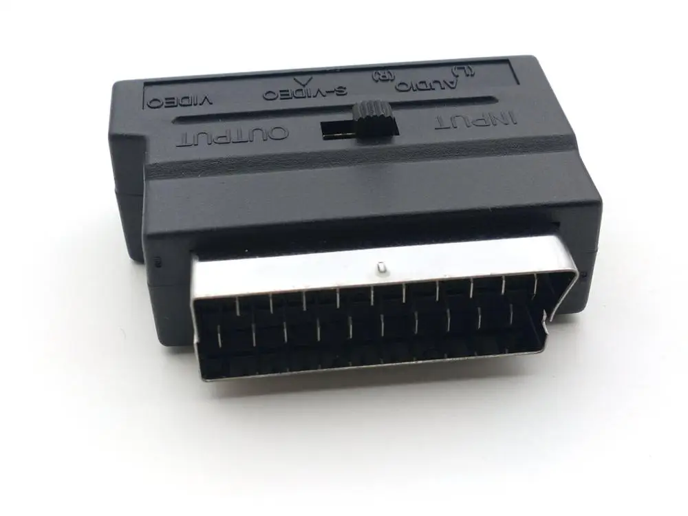 Scart Adattatore 3 RCA IN/OUT + S-Video S-VHS – Nero, Plug&Play Per Collegare Dispositivi AV A TV Moderni