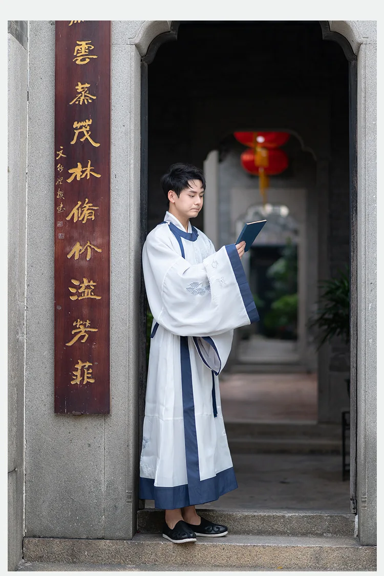Сценический костюм Hanfu одаренный Китайский Японский древний Молодежный красивый мужской ежедневное улучшение пальто с вышивкой+ куртка+ ремень