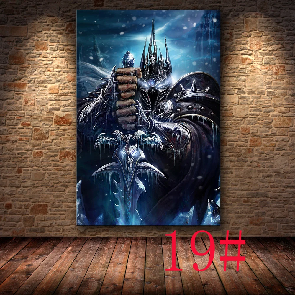 19 Без рамы Плакат Украшение живопись World of Warcraft 8,0 карта на HD холсте Картина на холсте настенная живопись холст - Цвет: 19