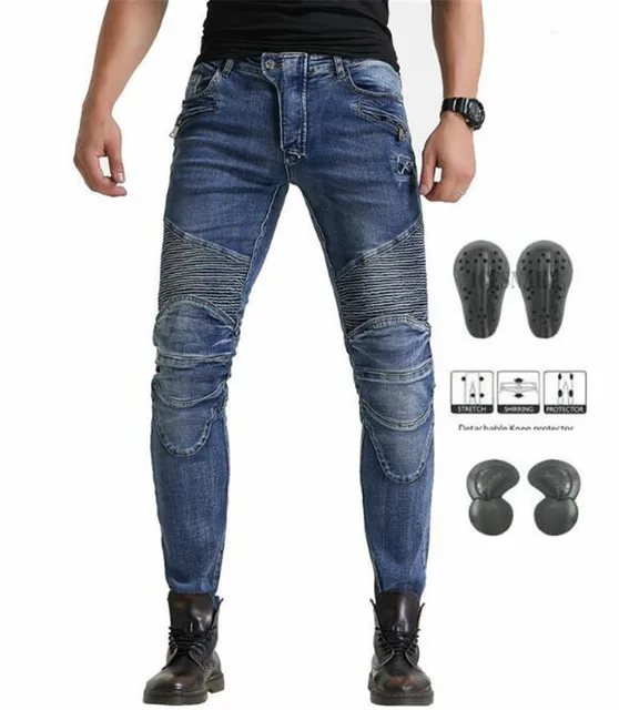 Green Motorcycle Pants Men Motocross Racing Trousers Cargo Jeans Touring Riding Pantalon Moto Pants Motorcycle Equipment Pants JES-25 Blue upgrade