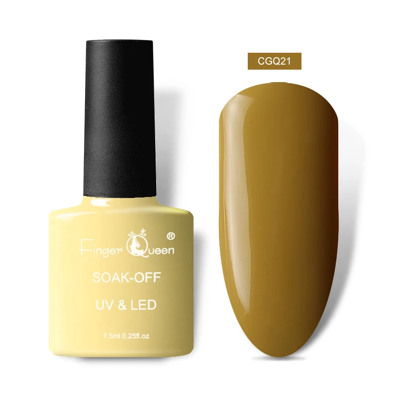 Гель-лак для ногтей серии Fingerqueen Light, Полупостоянный УФ-эмаль, гибридный гвоздь, дизайн для дизайна ногтей, желтый маникюр
