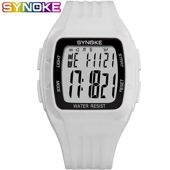 

SYNOKE Digital Watch Men Women Fashion Simple Sports Watches 3Bar Waterproof LED Electronic Wristwatches Clock Male
