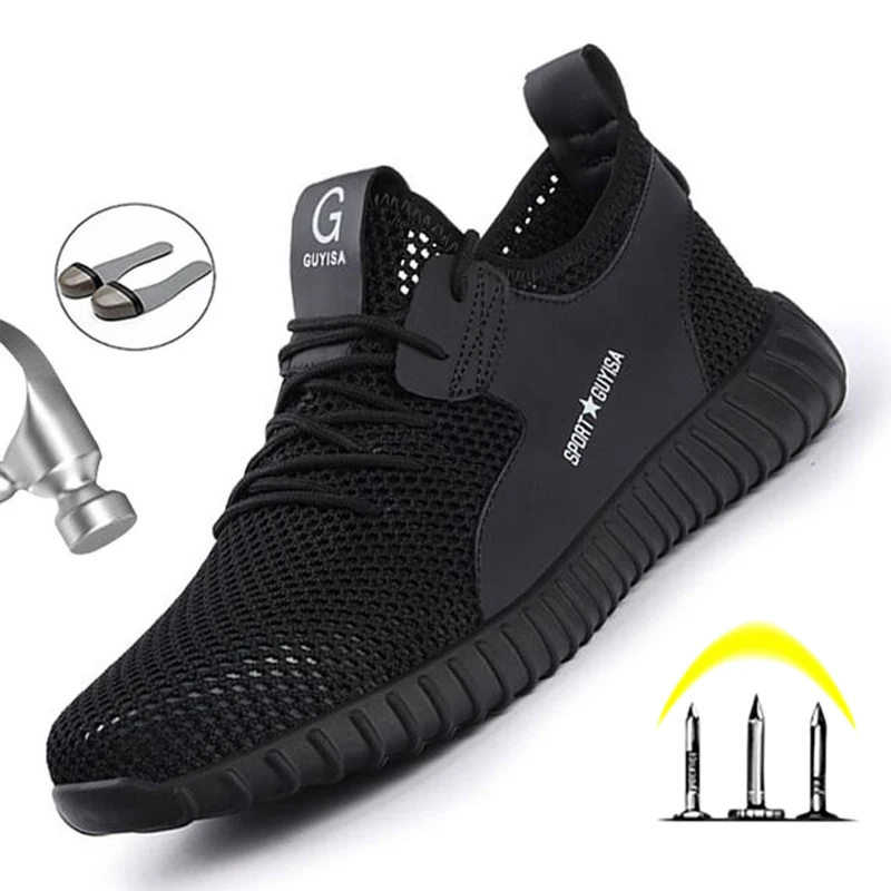 Botas de seguridad para hombre, zapatos de trabajo transpirables, a prueba de perforaciones, indestructibles, calzado de seguridad antiperforación