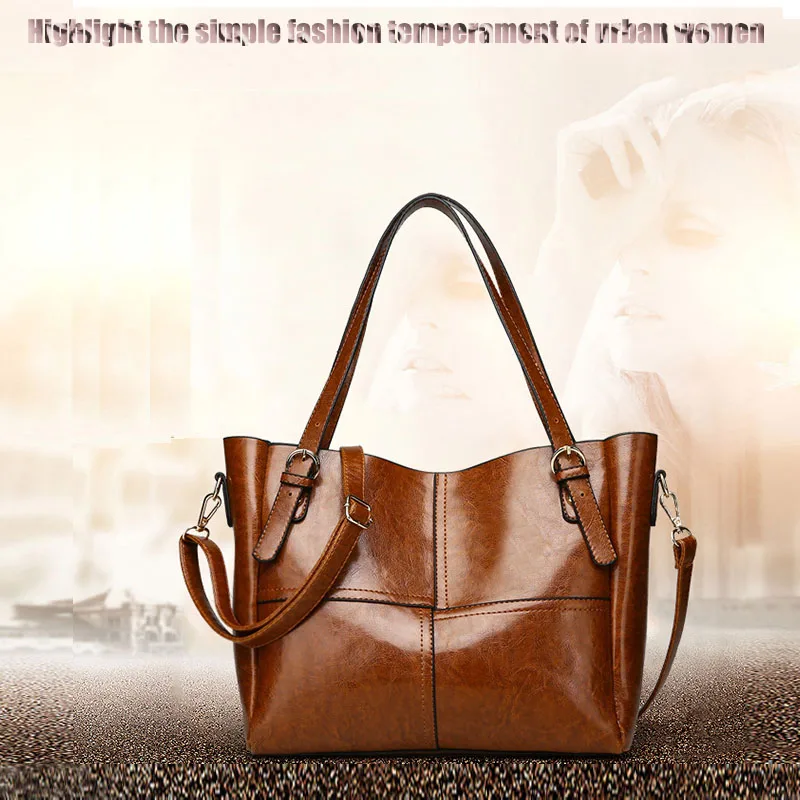 

Large-capacity handbag women's shoulder bag casual PU leather backpack retro bag Messenger bag fashion 19 new ladies bag TJ926