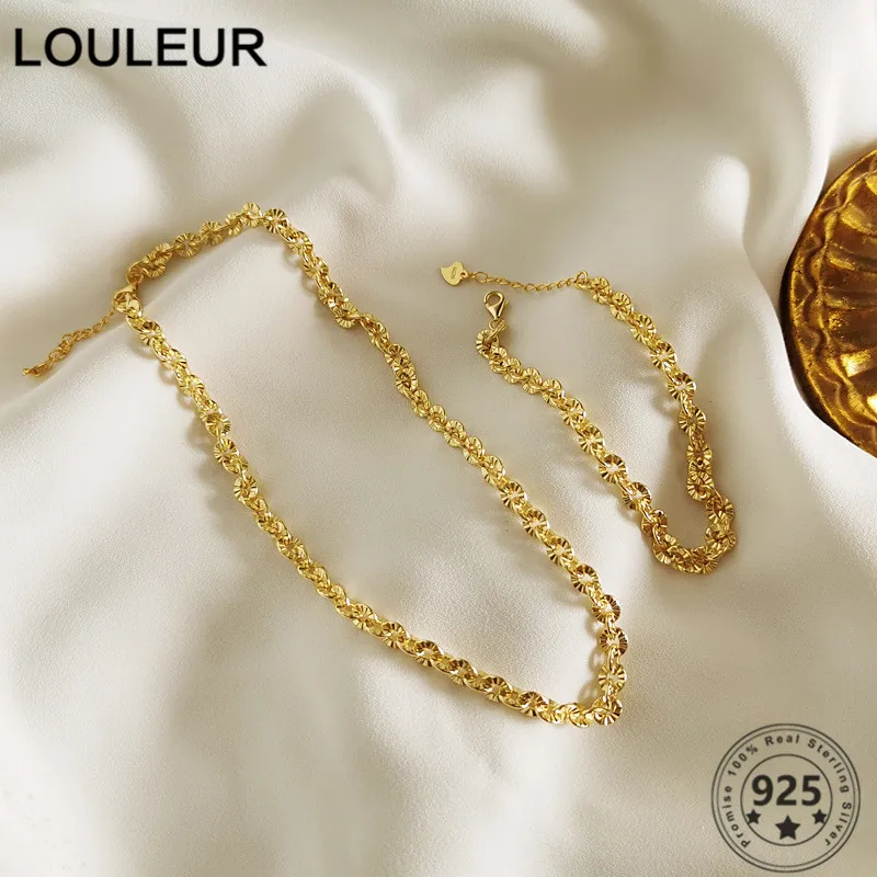 Женское Ожерелье из стерлингового серебра 925 пробы Louleur серебряное ожерелье