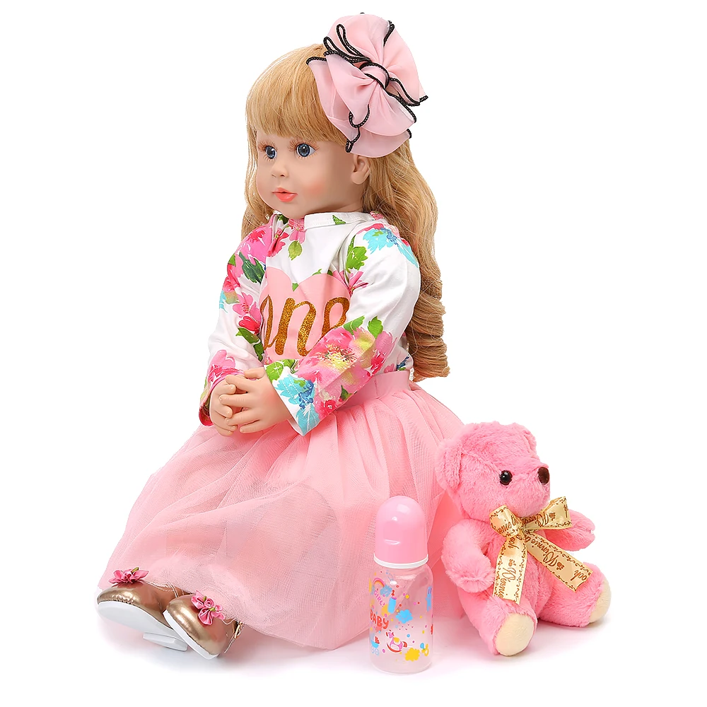 60 см кукла принцессы ручной работы Boneca Reborn baby girl Doll 24 дюймов мягкий винил Bebes Reborn Doll малыш подарок на день рождения кукла игрушка